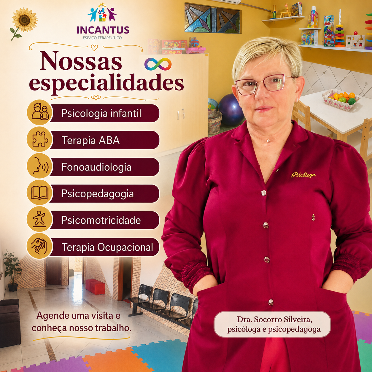 Atendimento terapêutico infantil da Clínica Incantus